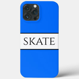 Sporty Wide Bright Blue White Stripes SKATE Text Case-Mate iPhone Hülle