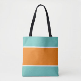 Sporty Wide Bright Orange Aquamarine Streifen Tasche