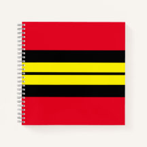 Sporty Wide Bright Red Gelb Black Racing Streifen