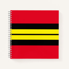 Sporty Wide Bright Red Gelb Black Racing Streifen Notizblock