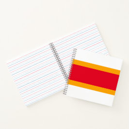 Sporty Wide Bright Red Yellow White Racing Streife Notizblock