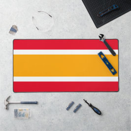 Sporty Wide Bright Retro Gelbe rote Streifen Schreibtischunterlage