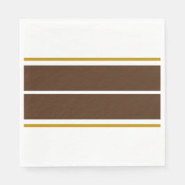 Sporty Wide Brown Twin Racing Streifen auf Weiß Serviette