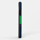 Sporty Wide Green Red Racing Strips auf der Marine Case-Mate iPhone Hülle (Hinten/Rechts)