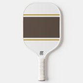 Sporty Wide Kakao Braune Racingstreifen auf Weiß Pickleball Schläger (Vorderseite)