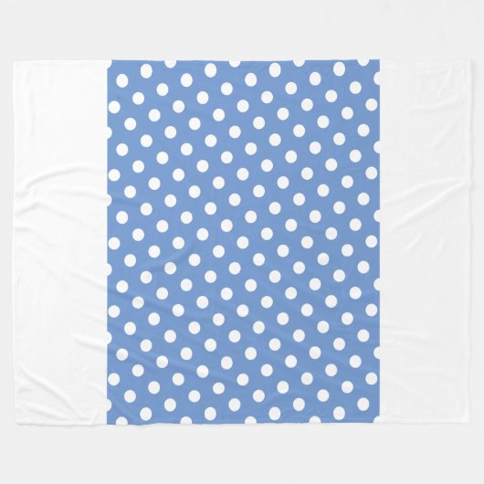 Sporty Wide Light Blue White Stripes Polka Dots Fleecedecke (Vorderseite (Horizontal))