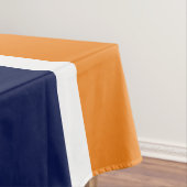 Sporty Wide Navy Blaue Streifen auf Orange Tischdecke (Beispiel)