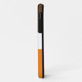 Sporty Wide Rich Cocoa Brown White Orange Streifen Case-Mate iPhone Hülle (Hinten/Links)