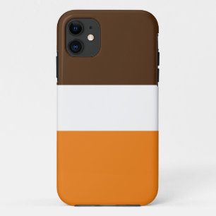 Sporty Wide Rich Cocoa Brown White Orange Streifen Case-Mate iPhone Hülle