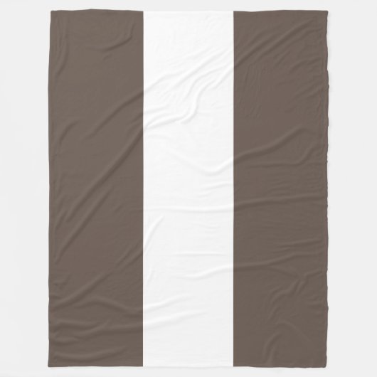 Sporty Wide Seamless Medium Brown White Stripes Fleecedecke (Vorderseite)