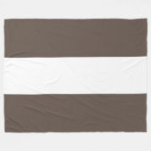Sporty Wide Seamless Medium Brown White Stripes Fleecedecke (Vorderseite (Horizontal))