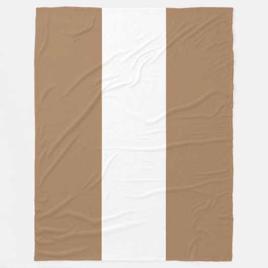 Sporty Wide Seamless Mocha Brown White Stripes Fleecedecke (Vorderseite)
