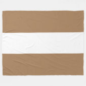Sporty Wide Seamless Mocha Brown White Stripes Fleecedecke (Vorderseite (Horizontal))