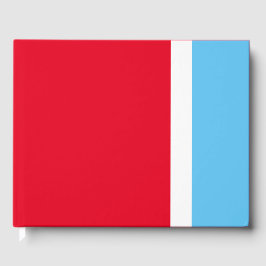 Sporty Wide Sky Blaue Streifen auf hellrot Gästebuch