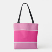 Sporty Wide Two Tone Bright Pink White Stripes Tasche (Rückseite)