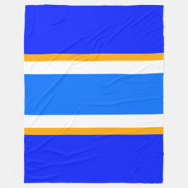 Sporty Wide Vivid Blau Gelbe Streifen Fleecedecke