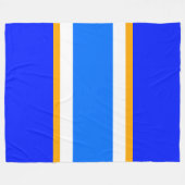 Sporty Wide Vivid Blau Gelbe Streifen Fleecedecke (Vorderseite (Horizontal))