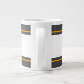 Sporty Wide White Orange Dunkelgrau Racing Streife Jumbo-Tasse (Rückseite)