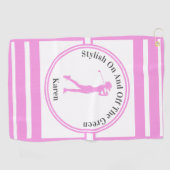 Sporty Woman Golfer Silhouette Stehendes Golf T-Sh Golfhandtuch (Horizontal)