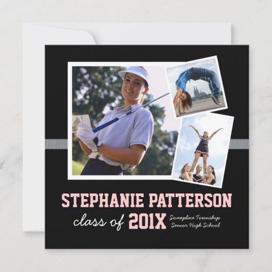 Sportzeit 3 Foto Abschluss Ankündigung Black Pink (Vorderseite)