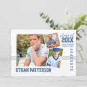 Sportzeit 3 Foto Abschluss Ankündigung White Blue (Stehend Vorderseite)