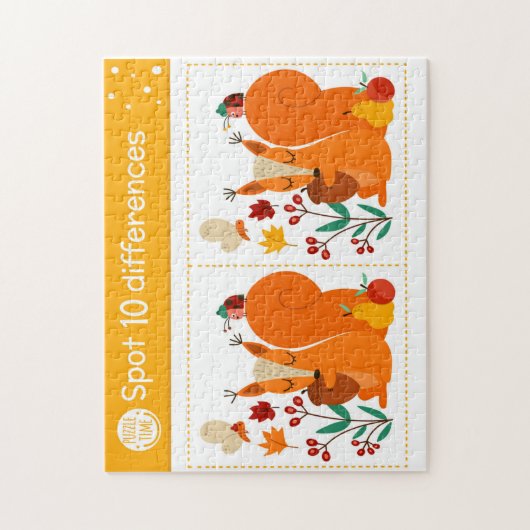 Spot 10 Differenzen Eichhörnchen Butterfly Ladybug Puzzle (Vertikal)