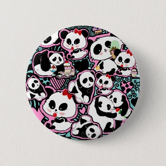 Spot den Panda! Panda Doodles Button (Vorderseite)