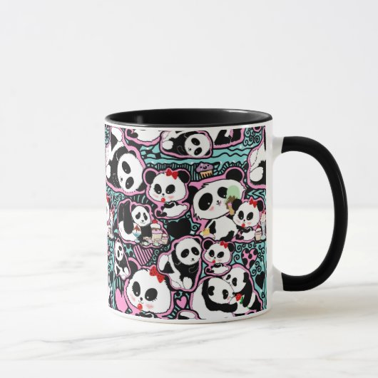 Spot den Panda! Panda Doodles Tasse (Rechts)