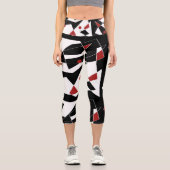 Spot die roten Bälle Capri Leggings (Vorderseite)