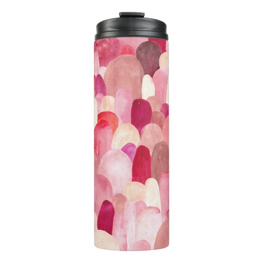 Spot Medley: Pink-Red Textile Dream. Thermosbecher (Vorderseite)