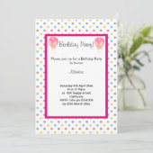 Spot Pastel Balloon Pink BIRTHDAY PARTY EINLADUNG (Stehend Vorderseite)