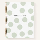 Spot Sage Green Moderner Minimaler Punkt Notizblock (Vorderseite)