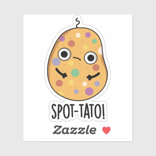 Spot-tato Funny Potato Pun Aufkleber (Blatt)
