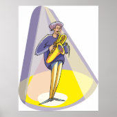 Spotlight auf einem Musikerposter Poster (Vorne)