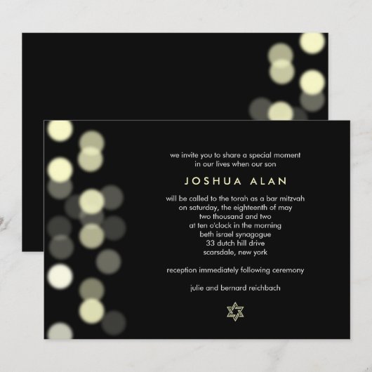 Spotlight Bar/Bat Mitzvah Einladung (Vorne/Hinten)