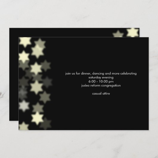 Spotlight Bar Mitzvah Custom Empfang Einladung (Vorne/Hinten)