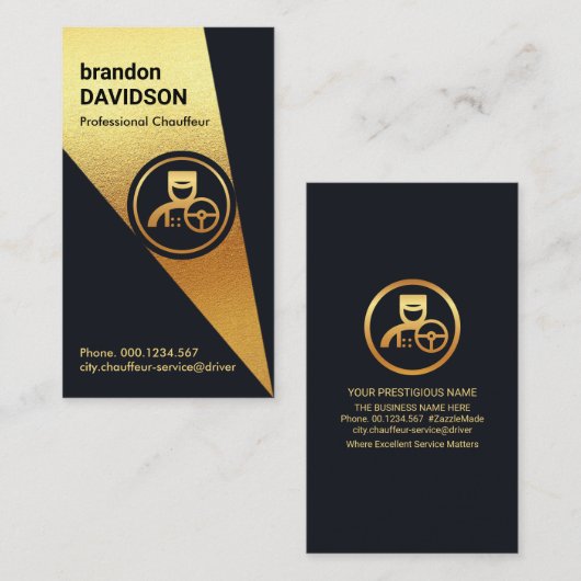 Spotlight beim Chauffeur Visitenkarte (Vorne/Hinten)