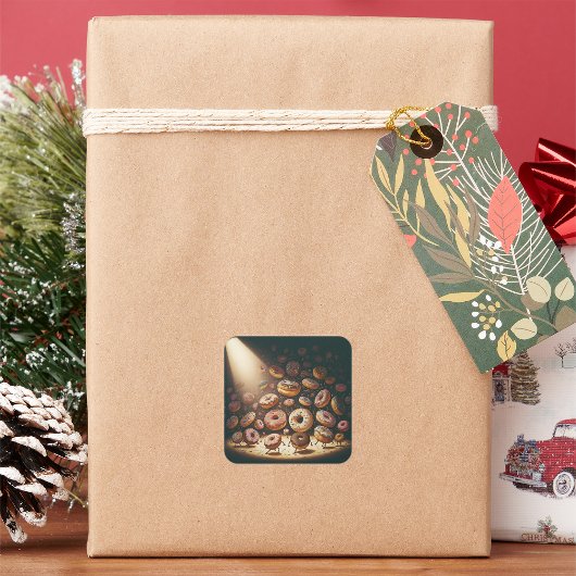 Spotlight Doughuts Quadratischer Aufkleber