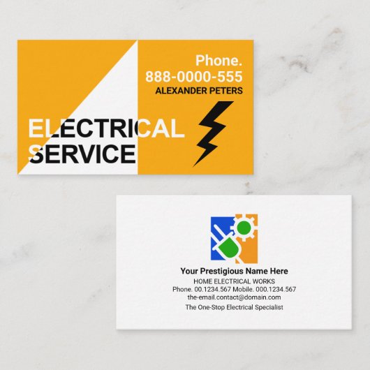 Spotlight Electrical Service Lightning Park Visitenkarte (Vorne/Hinten)