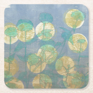 Spotlight Floral I Rechteckiger Pappuntersetzer