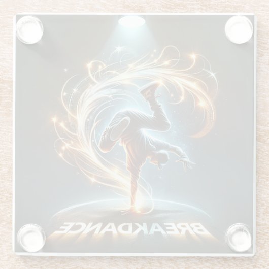 "Spotlight Groove" - ​ ​ im Rampenlicht tanzen! Glasuntersetzer (Rückseite)