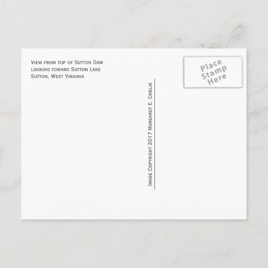 Spotlight, Sutton Dam, Sutton Lake, West Virginia Postkarte (Rückseite)