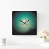 Spotlit-Mond Quadratische Wanduhr (Zuhause)