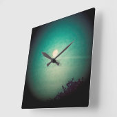 Spotlit-Mond Quadratische Wanduhr (Winkel)