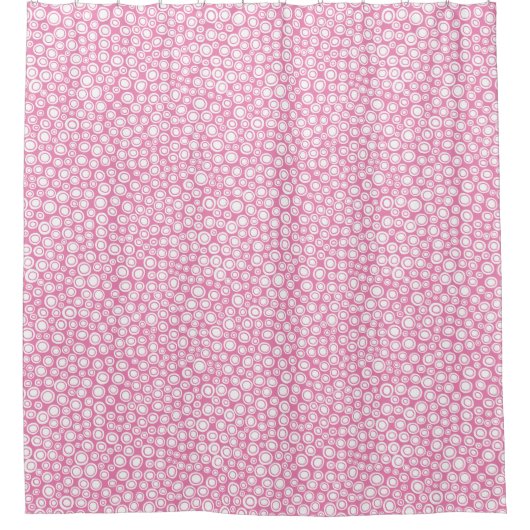 Spots 071215 - White on Pink ef84b4 Duschvorhang (Vorderseite)