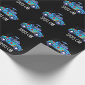 Spots Auto Funny Sports Car Pun Dark BG Geschenkpapier (Ecke)