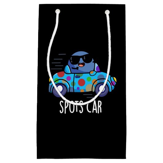Spots Auto Funny Sports Car Pun Dark BG Kleine Geschenktüte (Vorderseite)