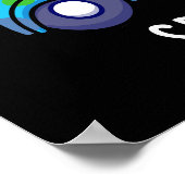 Spots Auto Funny Sports Car Pun Dark BG Poster (Ecke)