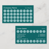 Spots - Blau grün auf Moss Green Visitenkarte (Vorne/Hinten)