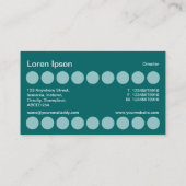 Spots - Blau grün auf Moss Green Visitenkarte (Rückseite)